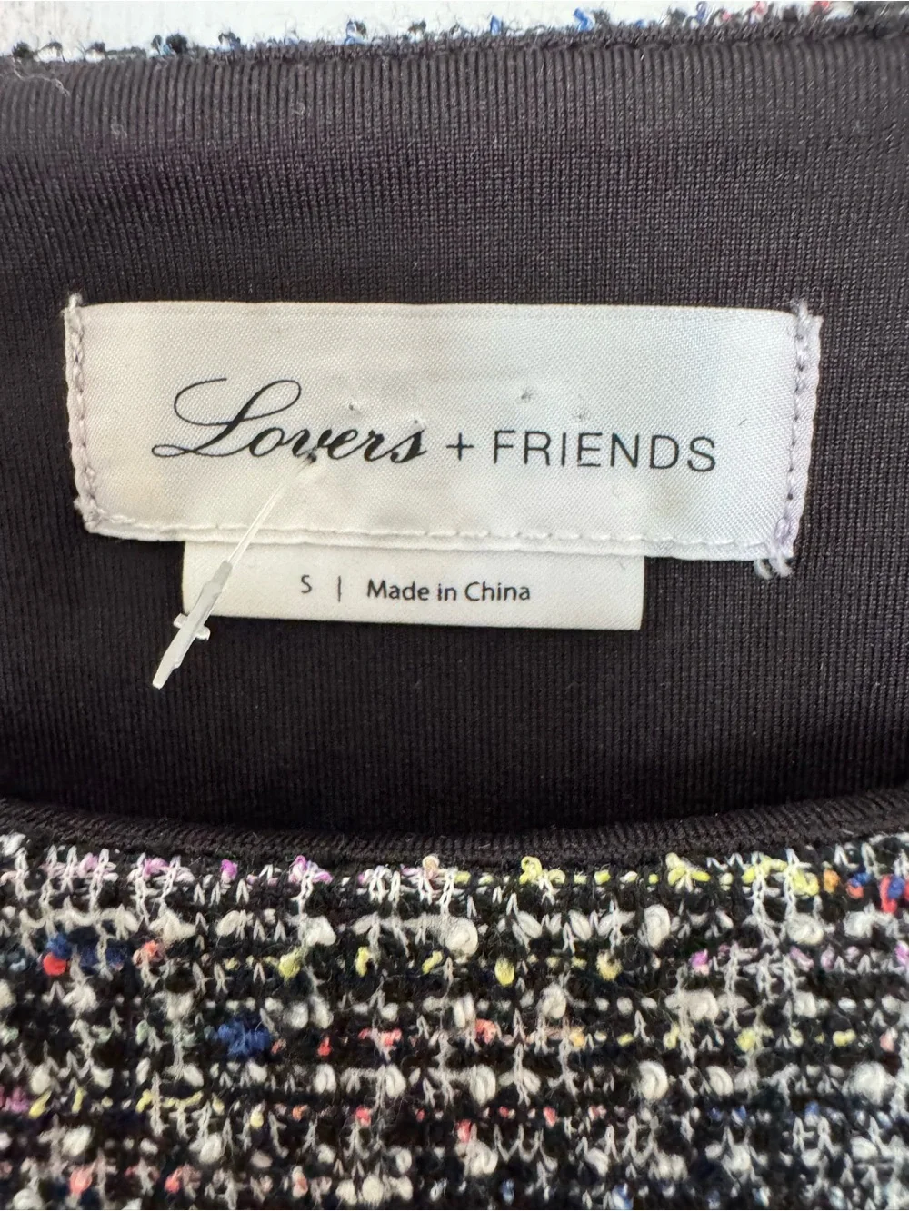 Lovers + Friends Shelly Black & White Tweed Short Sleeve Ruffle Hem Mini Dress - Picture 6 of 8